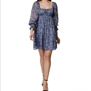 Floral-Print Babydoll Mini Dress